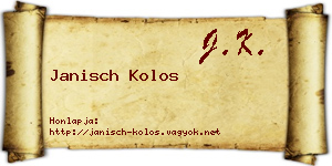 Janisch Kolos névjegykártya
